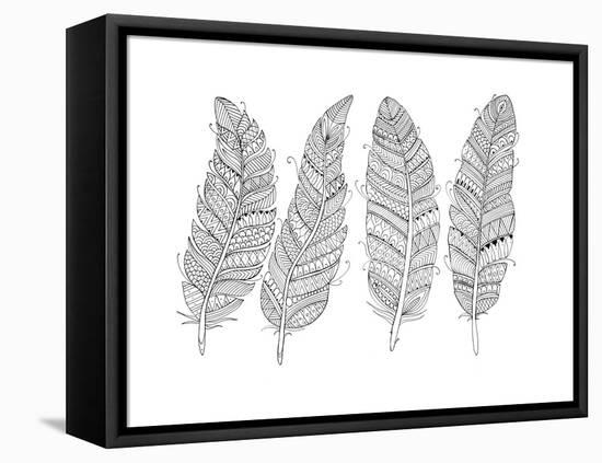 Feathers-Neeti Goswami-Framed Stretched Canvas
