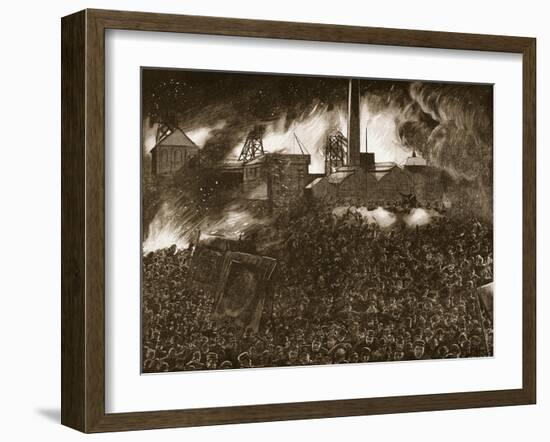 Featherstone Riots: Soldiers Firing on the People-null-Framed Giclee Print