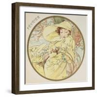 February, 1899 (Detail)-Alphonse Mucha-Framed Giclee Print