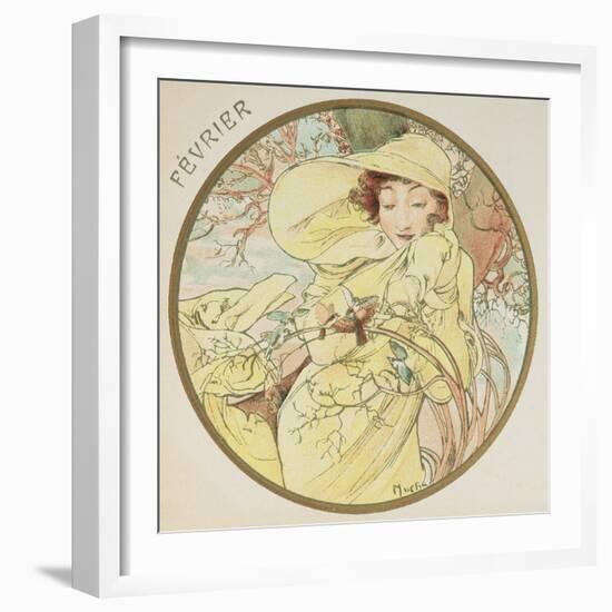 February, 1899 (Detail)-Alphonse Mucha-Framed Giclee Print