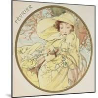 February, 1899 (Detail)-Alphonse Mucha-Mounted Giclee Print