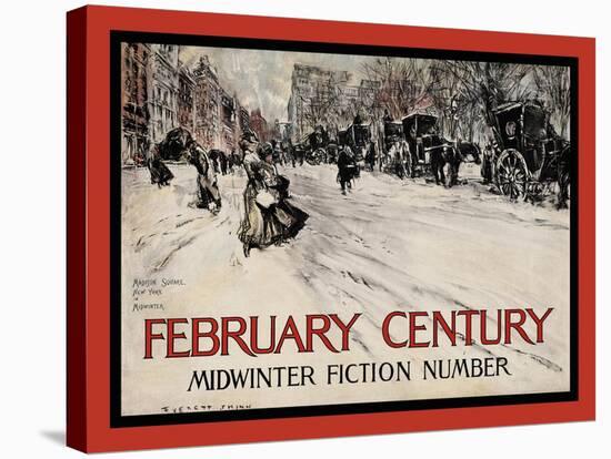 February Century, Midwinter Fiction Number-Everett Shinn-Stretched Canvas