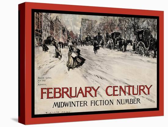 February Century, Midwinter Fiction Number-Everett Shinn-Stretched Canvas