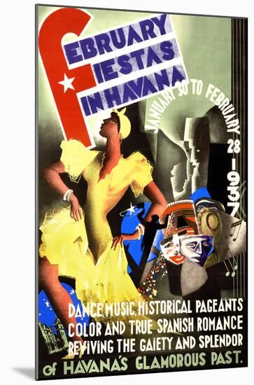 February Fiestas in Havana, 1937-null-Mounted Art Print