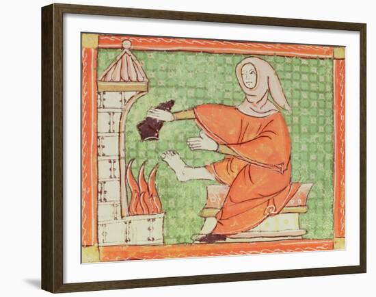 February: Warming by the Fire-Master Ermengaut-Framed Giclee Print