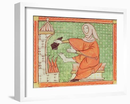 February: Warming by the Fire-Master Ermengaut-Framed Giclee Print