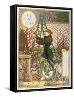 February-Eugene Grasset-Framed Stretched Canvas