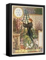 February-Eugene Grasset-Framed Stretched Canvas