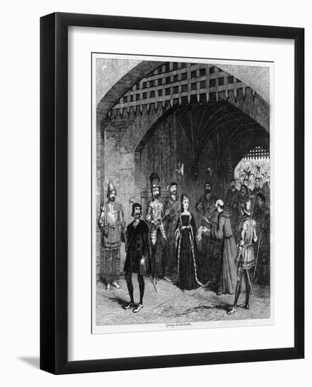 Feckenham Offering Lady Jane Grey a Pardon on Her Way to Trial, 1553-George Cruikshank-Framed Giclee Print