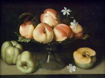 Still Life Peaches Apples and Flowers-Fede Gallzia-Laminated Art Print