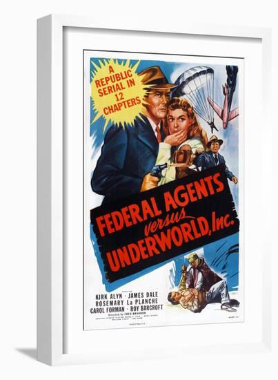 Federal Agents Vs. Underworld, Inc., from Left: Kirk Alyn, Rosemary La Planche, 1949-null-Framed Art Print