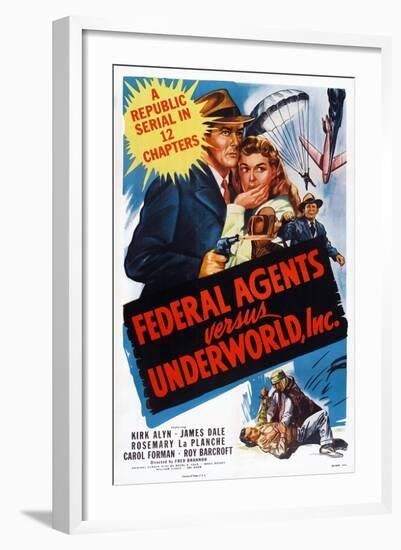 Federal Agents Vs. Underworld, Inc., from Left: Kirk Alyn, Rosemary La Planche, 1949-null-Framed Art Print