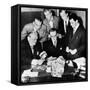 Federal and State Men Looking at Counterfeit Money Seized in Chicago, Feb, 2, 1952-null-Framed Stretched Canvas