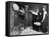 Federal Bureau of Narcotics Agents Shovel Confiscated Heroin Blocks into Incinerator in 1936-null-Framed Stretched Canvas