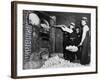 Federal Bureau of Narcotics Agents Shovel Confiscated Heroin Blocks into Incinerator in 1936-null-Framed Photo