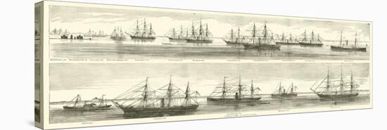 Federal Fleet at Hampton Roads, December 1864-null-Stretched Canvas