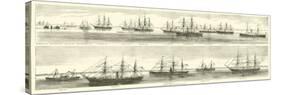 Federal Fleet at Hampton Roads, December 1864-null-Stretched Canvas