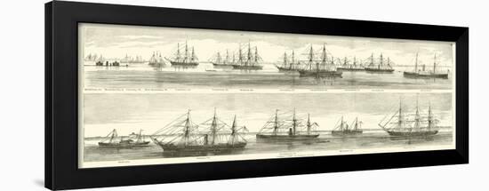 Federal Fleet at Hampton Roads, December 1864-null-Framed Giclee Print