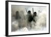 Federal Police Officers Stand Amidst Tear Gas During Operation Outside Oaxaca University-Daniel Aguilar-Framed Photographic Print