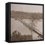 Federal Pontoon Bridge over the Appomattox (B/W Photo)-Mathew Brady-Framed Stretched Canvas