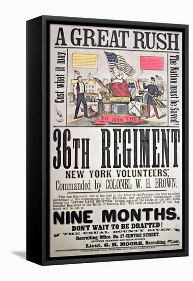 Federal Recruiting Poster for the 36th Regiment, New York Volunteers-American School-Framed Stretched Canvas