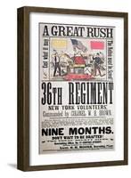 Federal Recruiting Poster for the 36th Regiment, New York Volunteers-American School-Framed Giclee Print