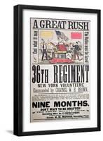 Federal Recruiting Poster for the 36th Regiment, New York Volunteers-American School-Framed Giclee Print