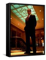 Federal Reserve Bd. Chmn. Alan Greenspan, Probably in NYC-Ted Thai-Framed Stretched Canvas