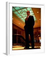 Federal Reserve Bd. Chmn. Alan Greenspan, Probably in NYC-Ted Thai-Framed Premium Photographic Print