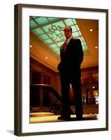 Federal Reserve Bd. Chmn. Alan Greenspan, Probably in NYC-Ted Thai-Framed Premium Photographic Print