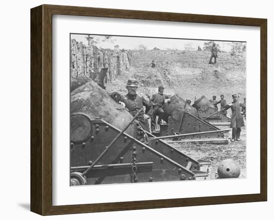 Federal Siege Guns, Yorktown, Virginia, During the American Civil War-Mathew Brady-Framed Giclee Print