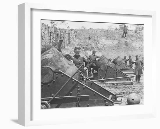 Federal Siege Guns, Yorktown, Virginia, During the American Civil War-Mathew Brady-Framed Giclee Print