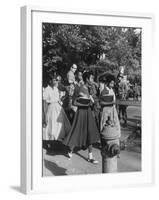 Federal Troops Escorting African American Students to School During Integration-Ed Clark-Framed Photographic Print