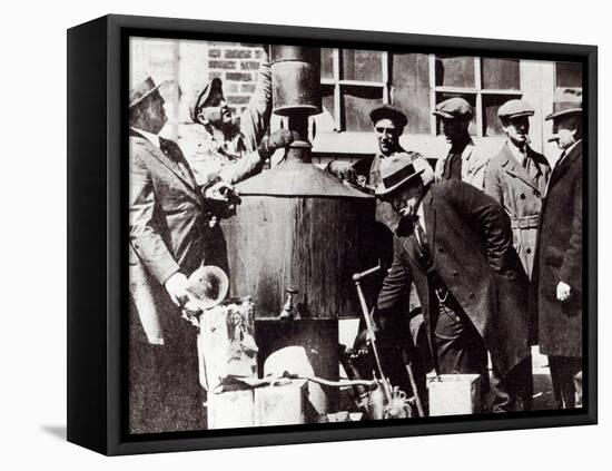 Federal US Agents Discover an Illegal Alcohol Still During the American Prohibition-null-Framed Stretched Canvas
