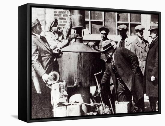 Federal US Agents Discover an Illegal Alcohol Still During the American Prohibition-null-Framed Stretched Canvas