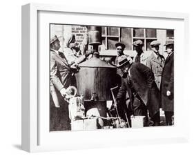 Federal US Agents Discover an Illegal Alcohol Still During the American Prohibition-null-Framed Giclee Print