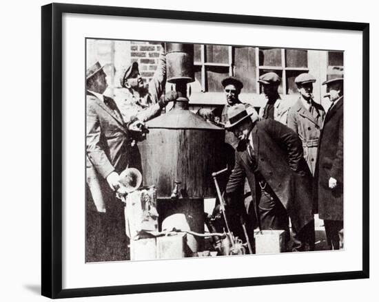 Federal US Agents Discover an Illegal Alcohol Still During the American Prohibition-null-Framed Giclee Print