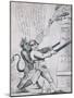 Federalist Cartoon Depicting Jefferson Tearing Down Pillars of Government, 1800s-null-Mounted Art Print