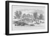 Federals Build a Road across Low Island on the Ohio River-Frank Leslie-Framed Art Print