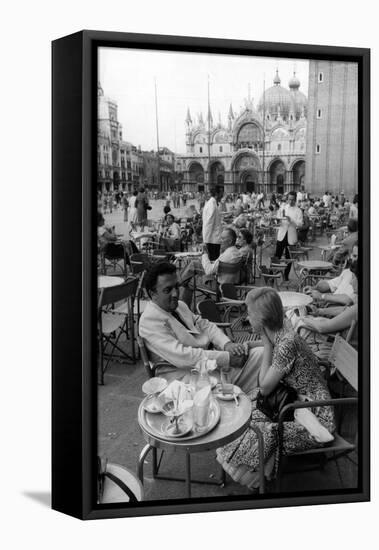 Federico Fellini and Giulietta Masina in Venice-Mario de Biasi-Framed Stretched Canvas