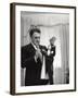 Federico Fellini and the Marionette, Rome 1960-Angelo Cozzi-Framed Photographic Print