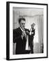 Federico Fellini and the Marionette, Rome 1960-Angelo Cozzi-Framed Photographic Print