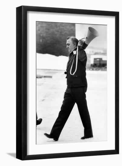 Federico Fellini on the Set-null-Framed Giclee Print