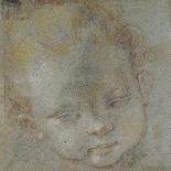 Recto: Head of a Child (Black, Red, White, Pink, and Yellow Chalks on Bluish-Grey Paper)-Federico Fiori Barocci-Giclee Print