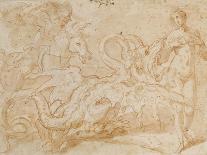 Perseus Rescuing Andromeda (Red Chalk on Paper)-Or Zuccaro, Federico Zuccari-Mounted Premium Giclee Print