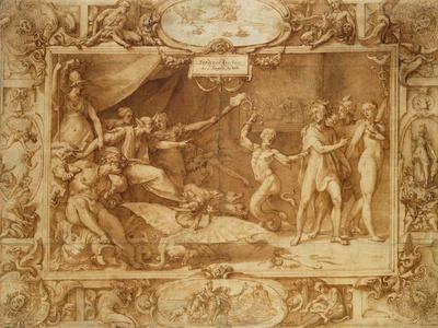Apollo Being Led Astray, C.1572 (Pen and Ink with Wash on Tracing Paper over Pencil)