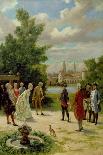 Frederick the Great (1712-86) at Rheinsberg Castle-Fedor Poppe-Framed Stretched Canvas