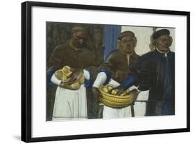 Feed Hungry, Scene from Seven Works of Mercy-null-Framed Giclee Print