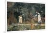 Feeding a Pony in a Surrey Garden-Edward Killingworth Johnson-Framed Giclee Print