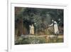 Feeding a Pony in a Surrey Garden-Edward Killingworth Johnson-Framed Giclee Print